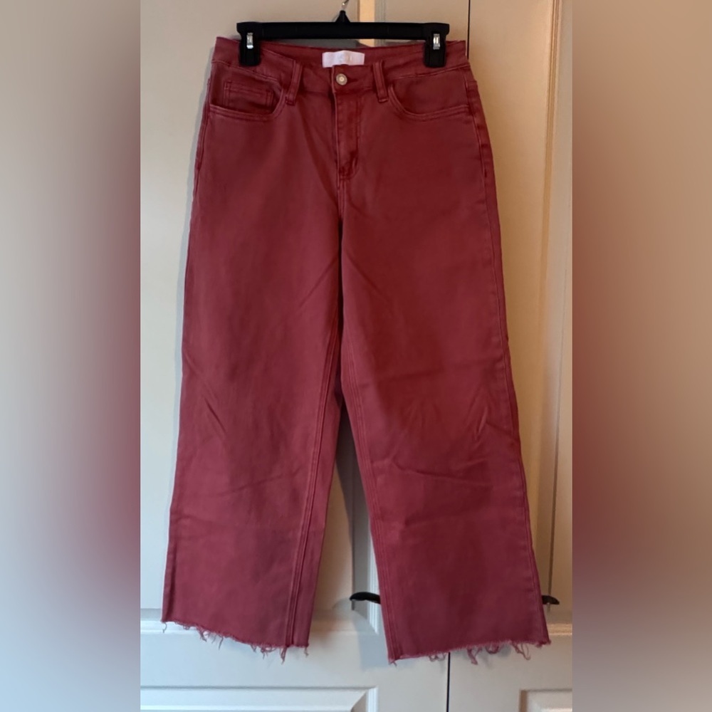 VERVET High-Rise Wide Leg Jeans in Dusty Rose